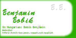 benjamin bobik business card
